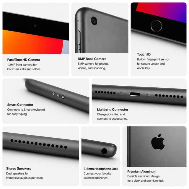 Apple iPad (7th Generation) 128GB Wi-Fi - Space Gray (Premium Refurbished Grade A+) — photo 4