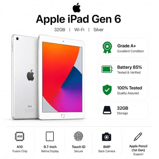 Apple iPad (6th Generation) 32GB Wi-Fi - Premium Refurbished (Grade A+) — photo 2